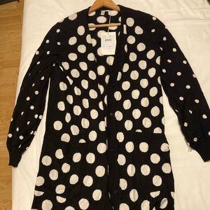 MAX MARA PINNA black & white polka dot cardigan